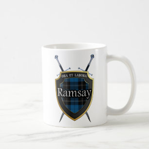 Caneca De Café Clan Ramsay Tartan Shield e Espadas