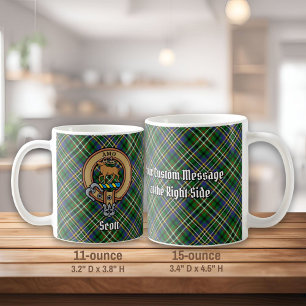 Caneca De Café Clan Scott Crest sobre Green Tartan