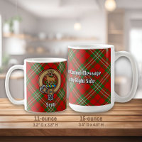 Clan Scott Crest sobre Red Tartan