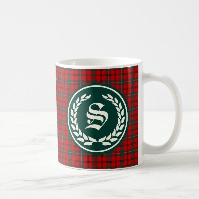 Caneca De Café Clan Scott Tartan Monograma (Direita)