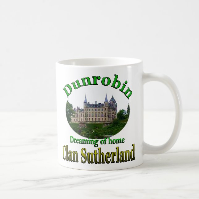Caneca De Café Clan Sutherland Dreaming do Home Dunrobin Castle (Direita)