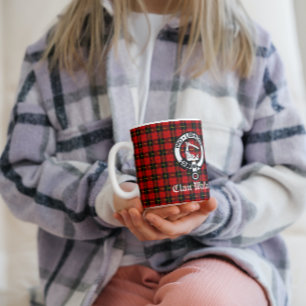 Caneca De Café Clan Wallace Crest Crachá e Tartan