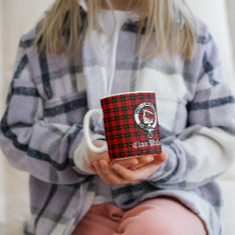 Caneca De Café Clan Wallace Crest Crachá e Tartan