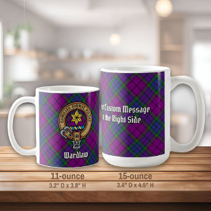 Caneca De Café Clan Wardlaw Crest sobre Tartan
