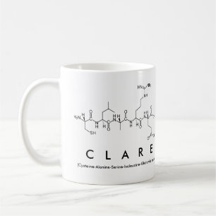 Caneca De Café Clare peptide name mug