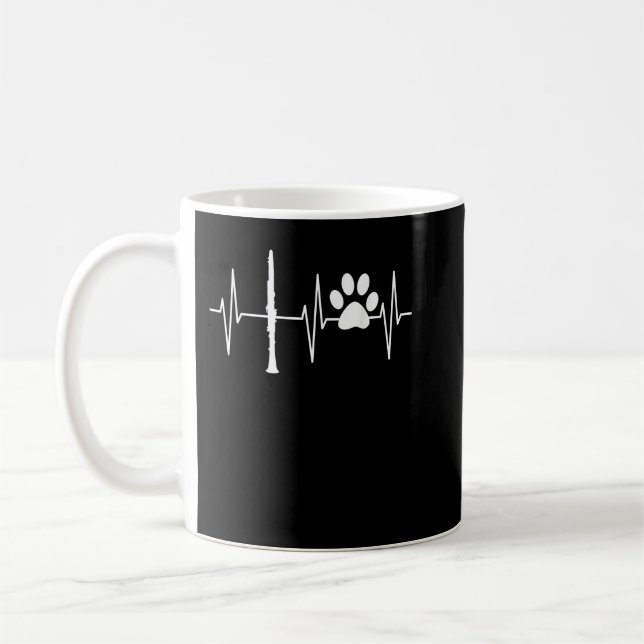 Caneca De Café Clarinet Funny Dog Lover Clarinetist Play (Esquerda)