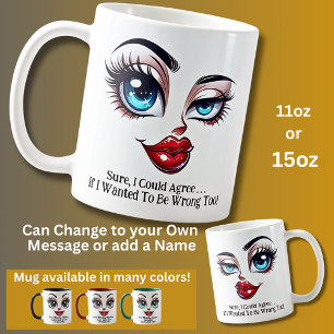 Caneca De Café Claro, Eu Posso Concordar, Olhos Fabulosos Rosto E
