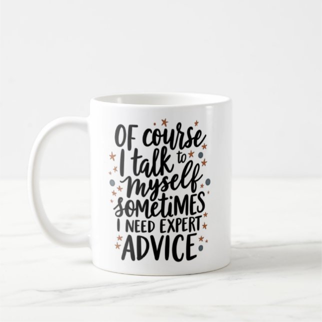 Caneca De Café Claro Que Falo Comigo Mesmo (Esquerda)