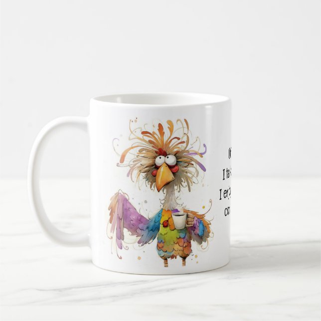 Caneca De Café Claro que Falo Comigo Mesmo Galo Humorístico  (Esquerda)