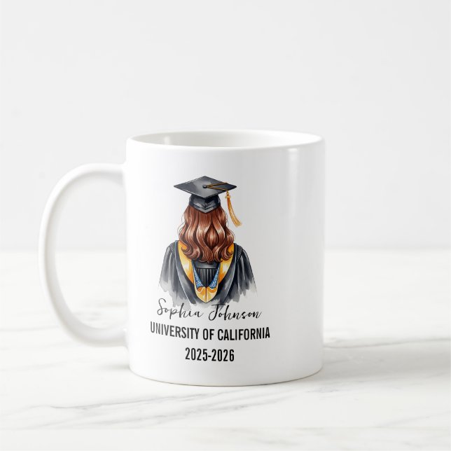 Caneca De Café Class of 2025 Graduation Personalized (Esquerda)