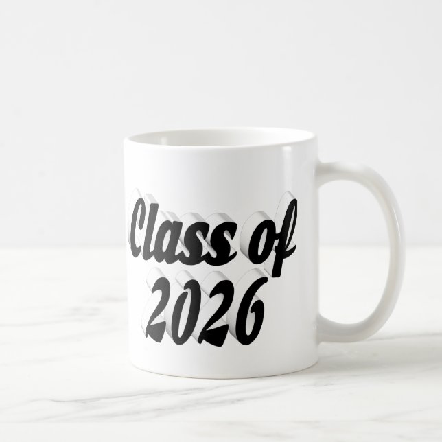 Caneca De Café Class of 2026 black text graduation (Direita)