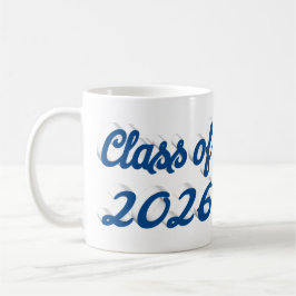Caneca De Café Class of 2026 blue script graduation