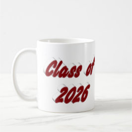 Caneca De Café Class of 2026 burgundy typography graduation