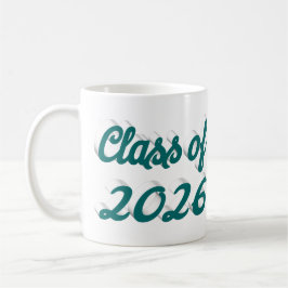 Caneca De Café Class of 2026 green script graduation