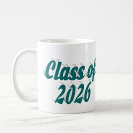 Caneca De Café Class of 2026 green text graduation