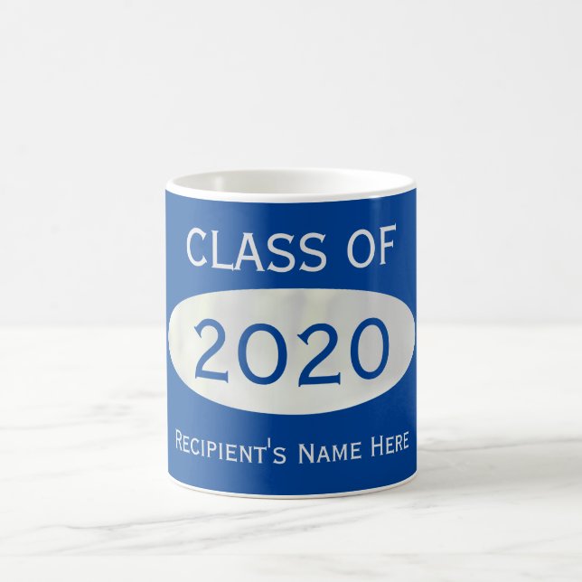 Caneca De Café Classe de 2020 Blue Coffee Break Mug, por Janz (Centro)