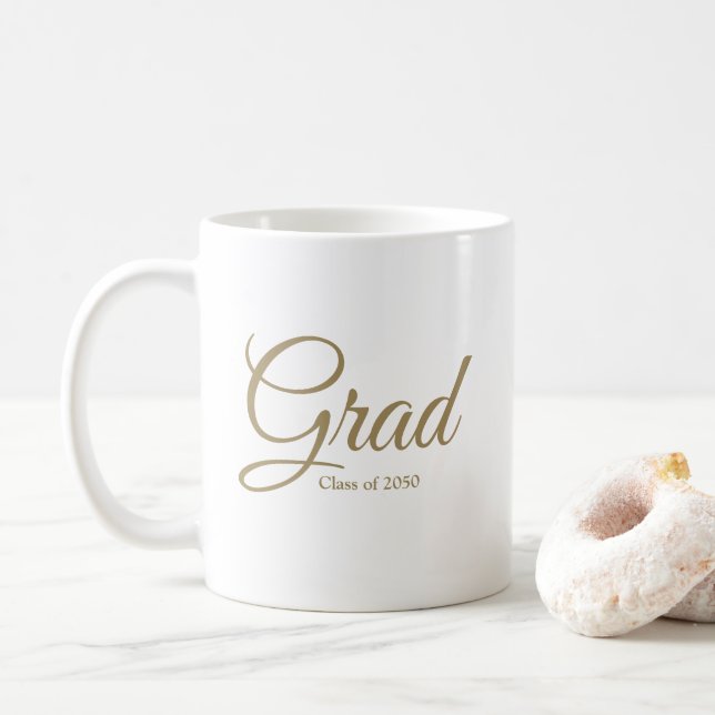 Caneca De Café classe de Formando do texto de script personalizad (Com Donut)