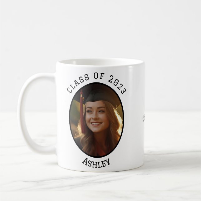 Caneca De Café Classe de Foto do Graduação de 2023 (Esquerda)