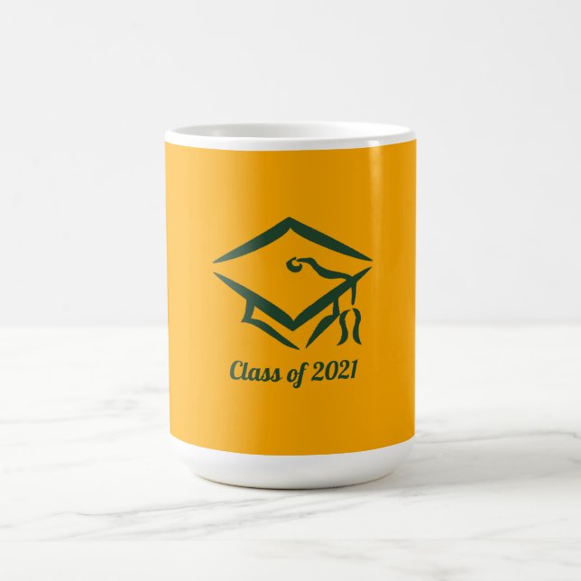 Caneca De Café Classe de Graduação de 2021 GLDGRN (Centro)