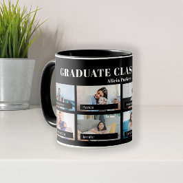 Caneca De Café Classe de graduação em colagem de fotos de 2024