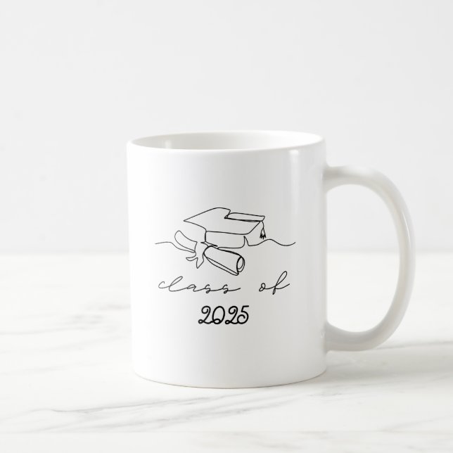 Caneca De Café Classe Editável de [Ano] Graduação (Direita)