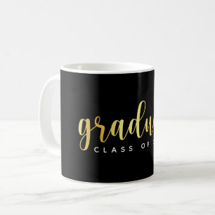 Caneca De Café Classe Moderna de Preto e Dourado