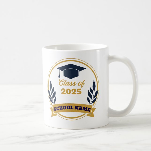 Caneca De Café Classe Personalizada de [Ano] Graduação e Nome da  (Direita)