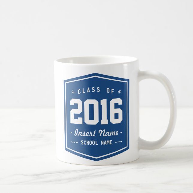 Caneca De Café Classe retro azul clássica (Direita)