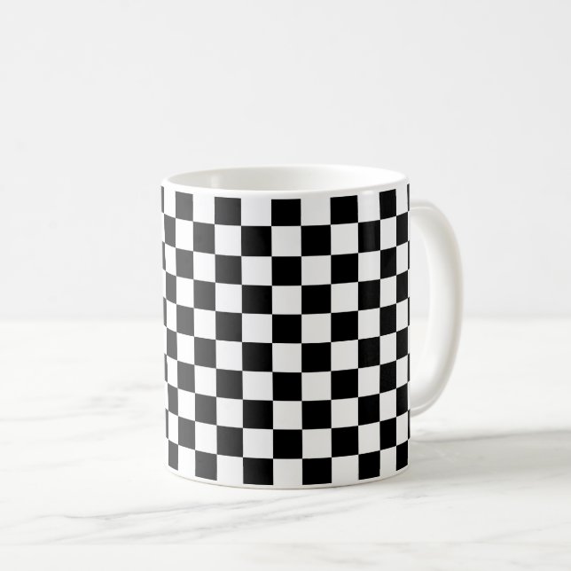 Caneca De Café Classic black checkerboard (Frente Esquerda)