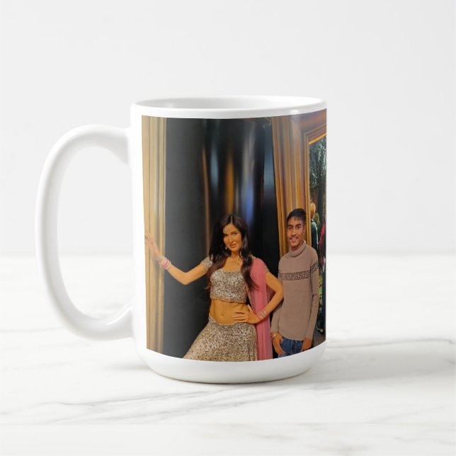 Caneca De Café Classic Ceramic Coffee Mug" "Customizable Photo Mu (Esquerda)