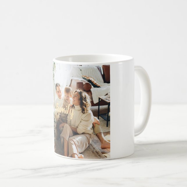 Caneca De Café Classic Christmas Family Mug – Custom Holiday Gift (Frente Esquerda)