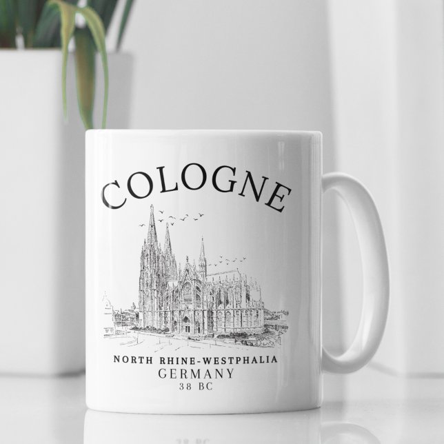 Caneca De Café Classic Cologne Cathedral Germany Vista (Criador carregado)