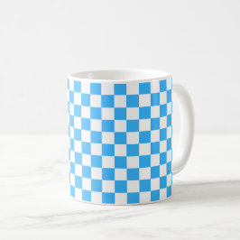 Caneca De Café Classic light blue checkerboard 