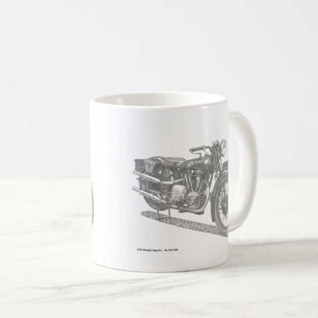 Caneca De Café Classic Motorcycle Calender (clássico britânico) (Frente Esquerda)
