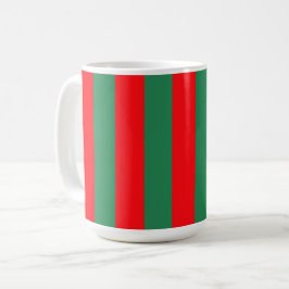 Caneca De Café Classic Red and Green Christmas Stripes