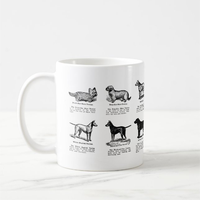 CANECA DE CAFÉ CLASSIC TERRIER DOG BREEDES CAFFEE MUG (Esquerda)