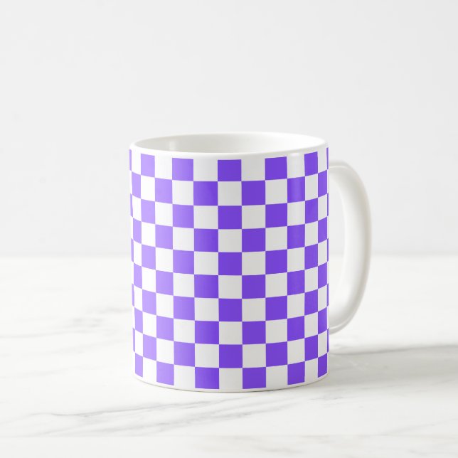 Caneca De Café Classic visual purple checkerboard  (Frente Esquerda)