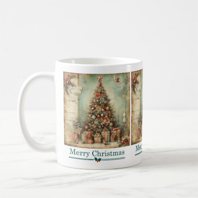 Caneca De Café Clássica Cama de Árvore de Natal (Esquerda)