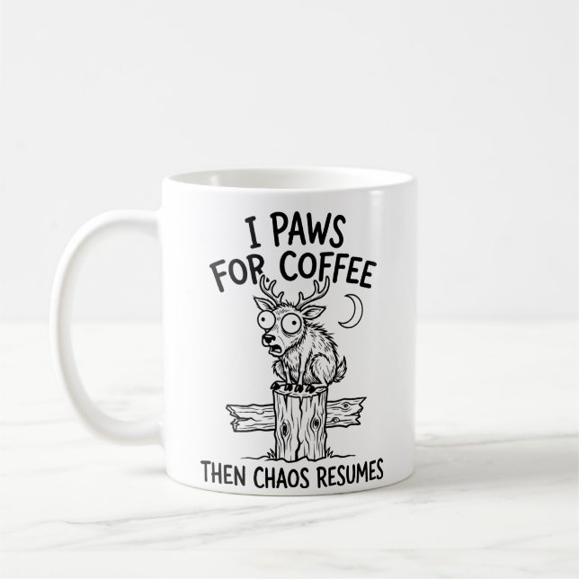 Caneca de Café Clássica com Veado Caprichoso (Esquerda)