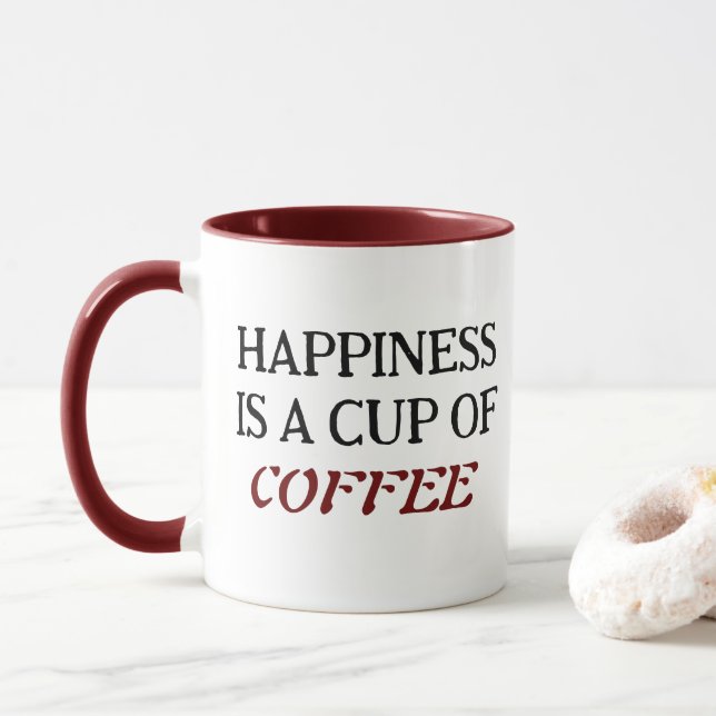 Caneca de Café Clássica de Duas Cores (Com Donut)