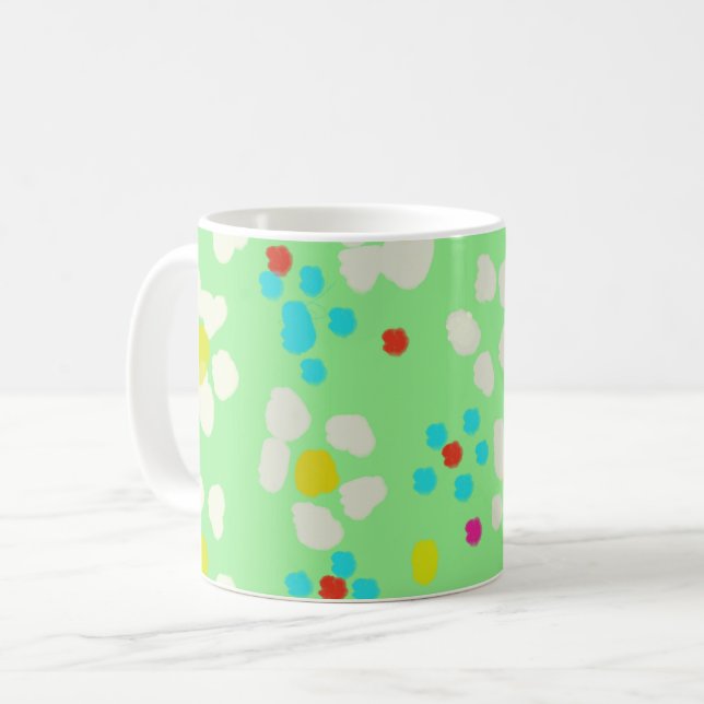 Caneca de Café Clássica Flor de Margarida Pastel C (Frente Esquerda)