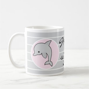 Caneca de café clássica, Mamãe rosa de golfinho, t