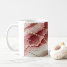 Clássica Mug com design de mármore rosa para bebê