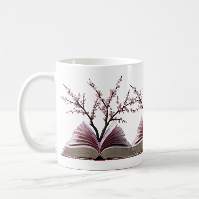 Caneca De Café Clássica Mug - Design de Arte do Livro do Flor de  (Esquerda)