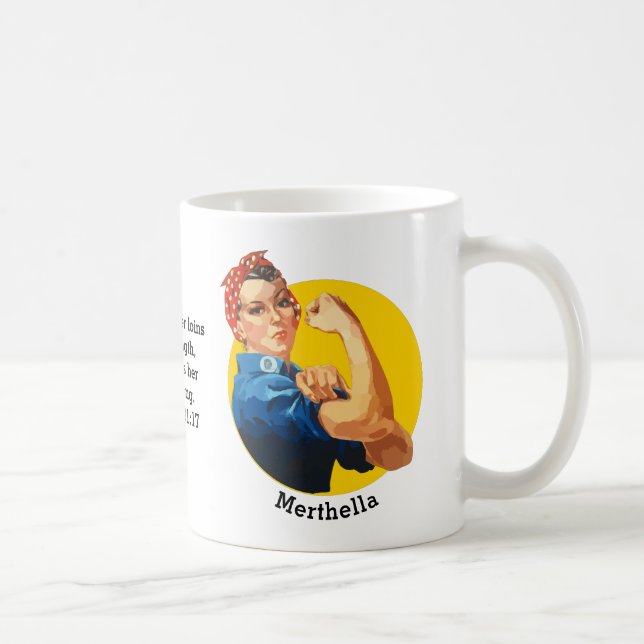 Caneca De Café Clássica ROSIE RIVETER Coffee Mg Personalizada (Direita)