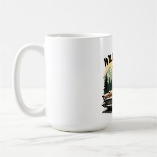 Caneca De Café Clássica Viagem de Carro Antigo Lobo Uivando Natur
