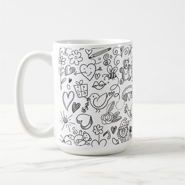 Caneca De Café Clássica vida de poço preto e branco! (Esquerda)