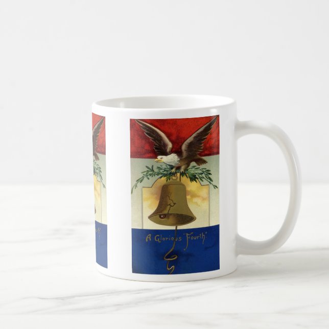 Caneca De Café Clássico 4 de Julho com Águia e Sino da Liberdade (Direita)
