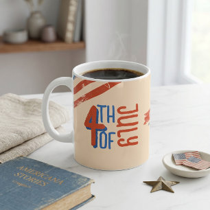 Caneca De Café Clássico 4 de Julho Dia da Independência Patriótic