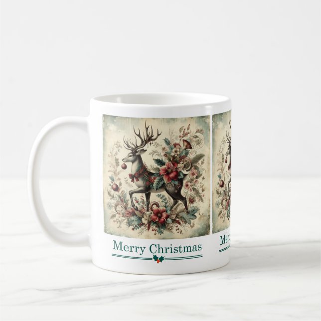 Caneca De Café Clássico Cachorro de Caçador de Natal (Esquerda)